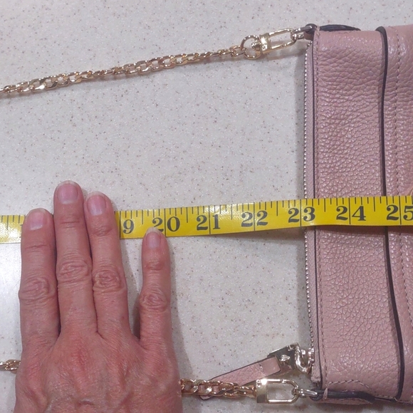 Kate Spade Pink Pebble Leather Crossbody Bag with Gold-tone link Chain Strap - Picture 16 of 16